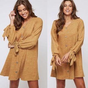 🎊HOST PICK 🎊 Mustard Button Down Knit Dress